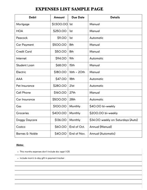 Budget Planner Pages - Simple