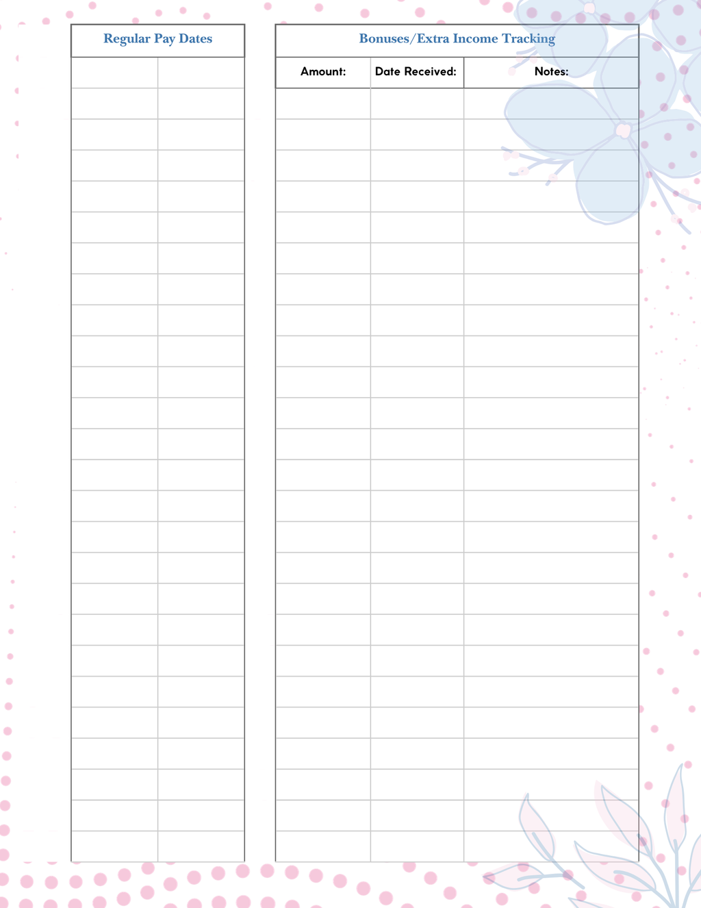 Budget Planner Pages - Decorative