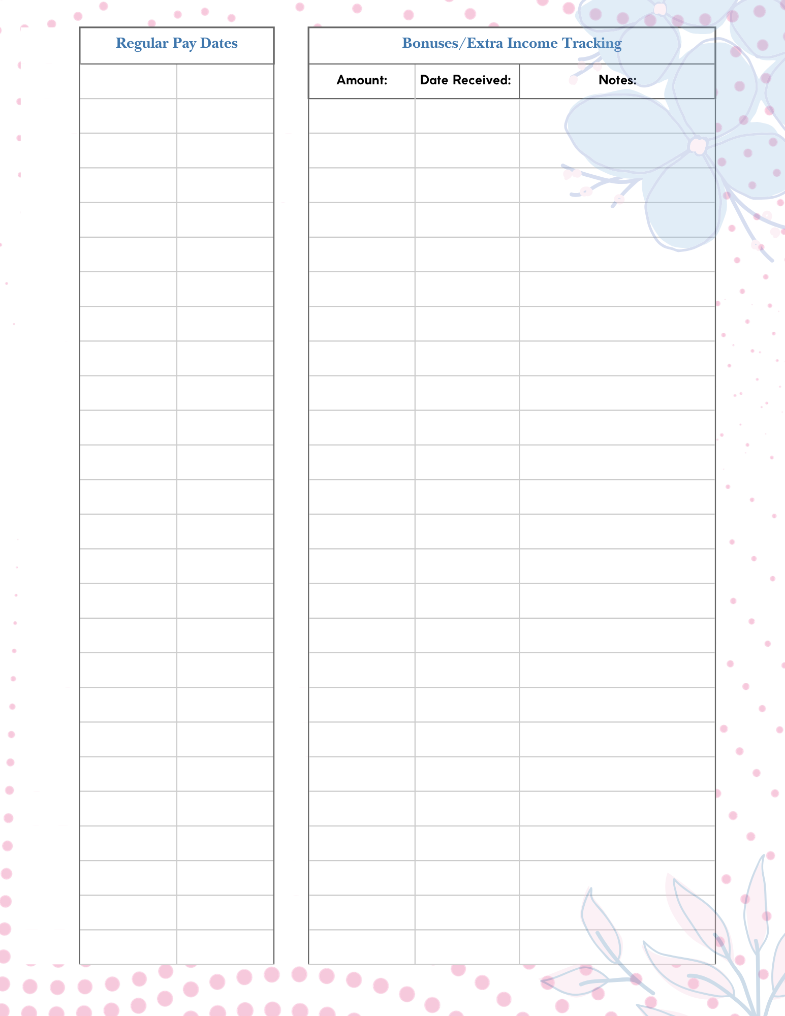 Budget Planner Pages - Decorative