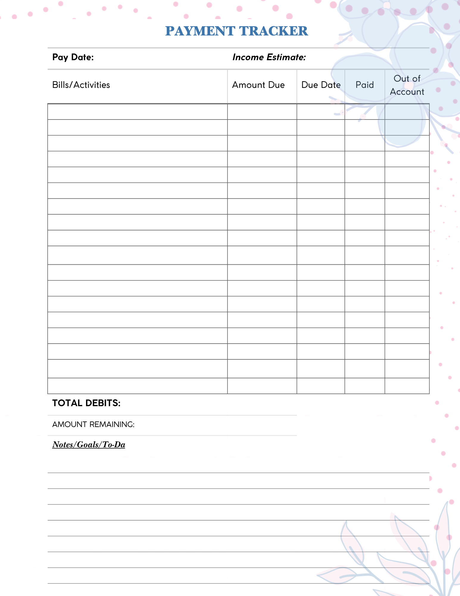 Budget Planner Pages - Decorative